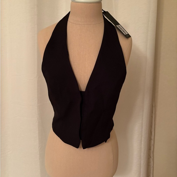 NWT Princess Polly Lioness Plunge Halter Crop Top, Black, Size Women’s 4 Small. - Picture 5 of 11